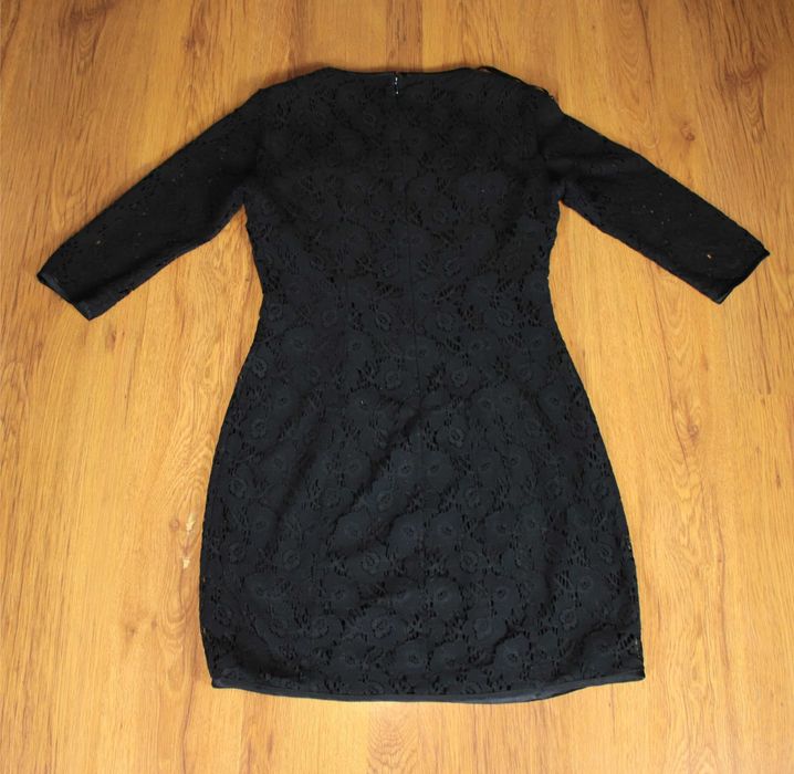 Sukienka Massimo Dutti r. 40 czarna długa rękaw 3/4