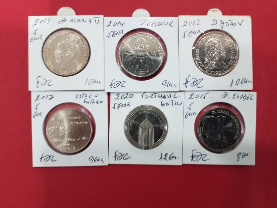 Moedas portuguesas em euros.