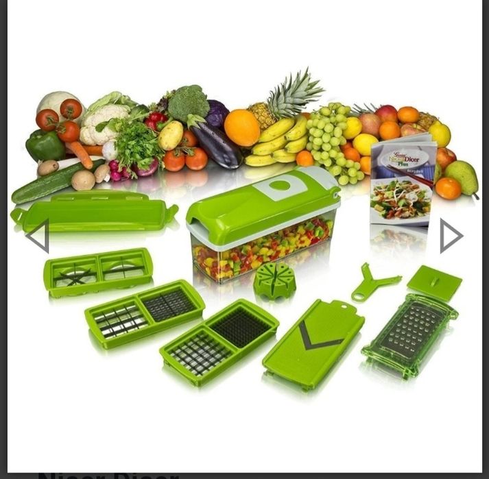 Овочерізка Nicer Dicer Plus 12 в 1 + Овочечистка у ПОДАРУНОК! 
​З мультирізкою Nicer Dicer ваші страви виглядатимуть бездоганно:
​Економія часу: нар