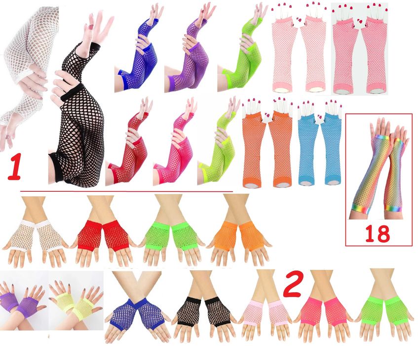 Рукавички сітка ажурні Аніме Готика Панк Косплей, мітенки для танців