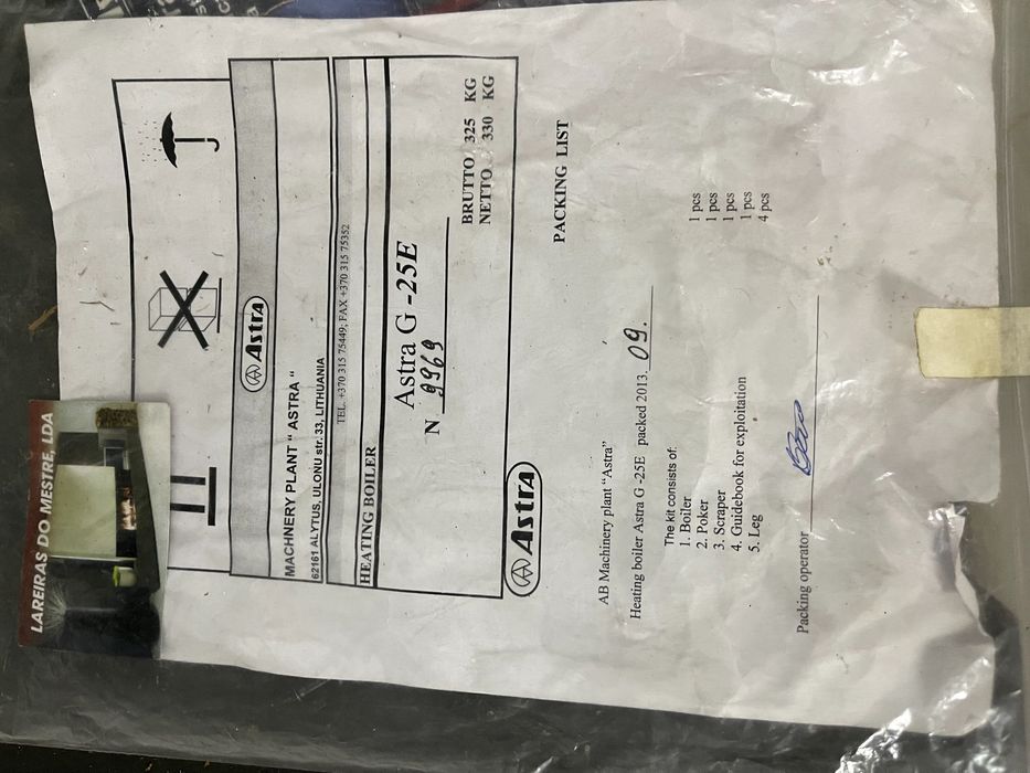 Caldeira Astra G-25E a lenha