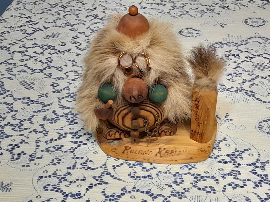 Vintage Drewniany szwedzki Troll – figurka kolekcjonerska