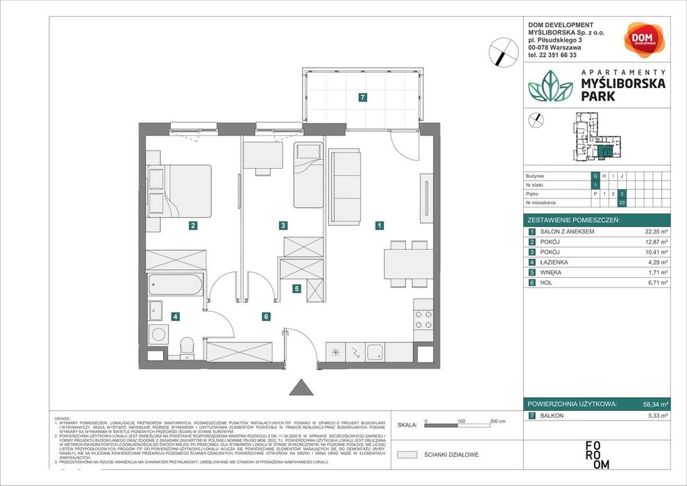 3-pokojowe mieszkanie 58m2 + balkon Bezpośrednio