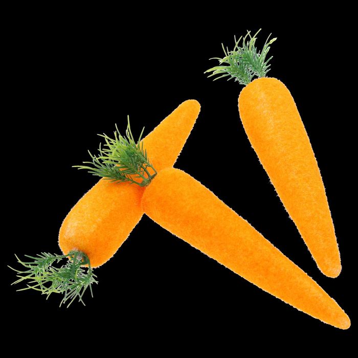 Flokowane marchewki 3 szt. ozdoby wiosenne wielkanocne