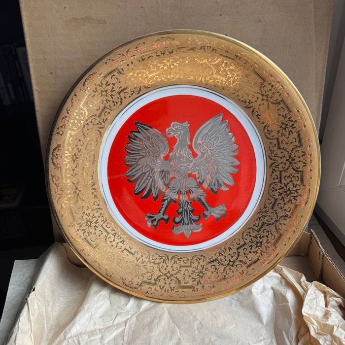 Patera Patriotyczna Z Orłem PRL Porcelana Wawel