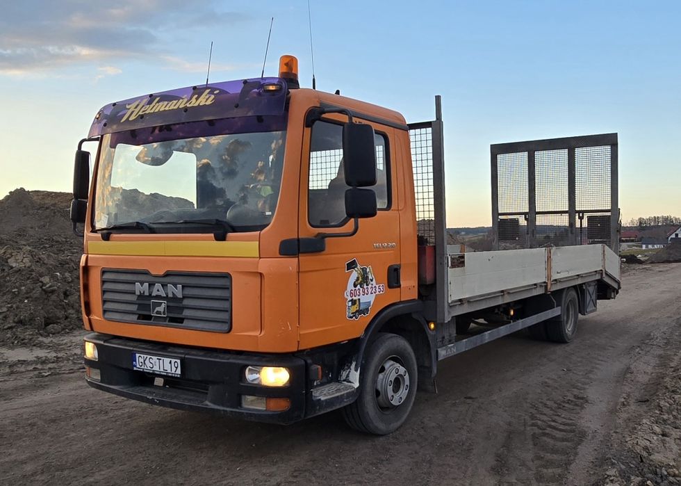 Man Tgl 12.210 laweta pomoc drogowa autolaweta maszyny budowlane