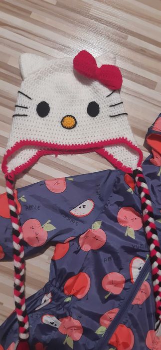kurtka wiosenna parka + czapka hello kitty