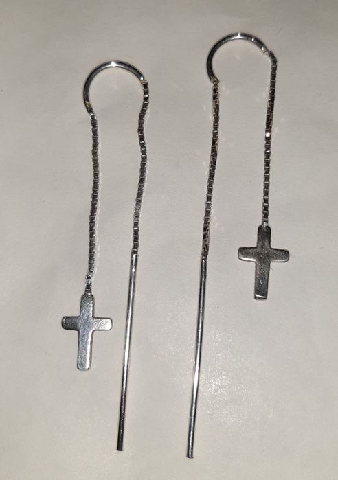 Kolczyki srebrne krzyżyki