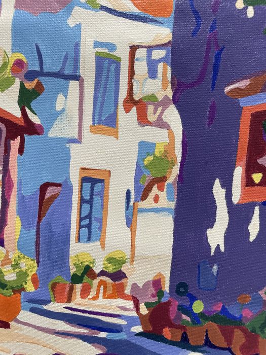 Tela 40cm por 50cm pintada a tinta acrilica