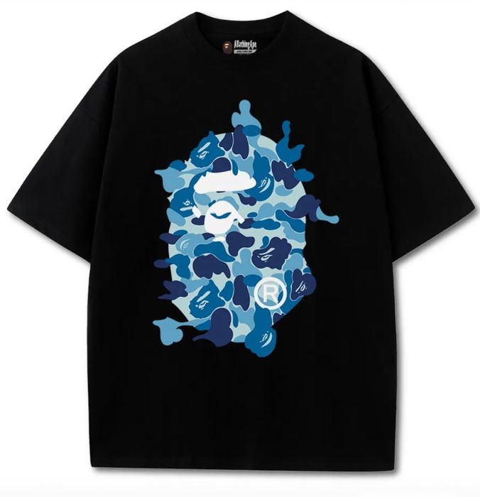 Футболки BAPE A Bathing APE Logo унисекс Бейп Бэйп черная белая