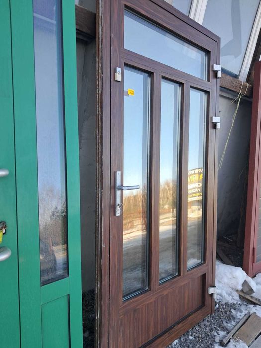 DRZWI Zewnętrzne Aluminiowe Wejściowe Przeszklone 117x220cm