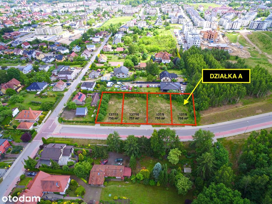 Działka A | 758 m² | Dom, bliźniak lub inwestycja | MPZP | KOŚCIERZYNA