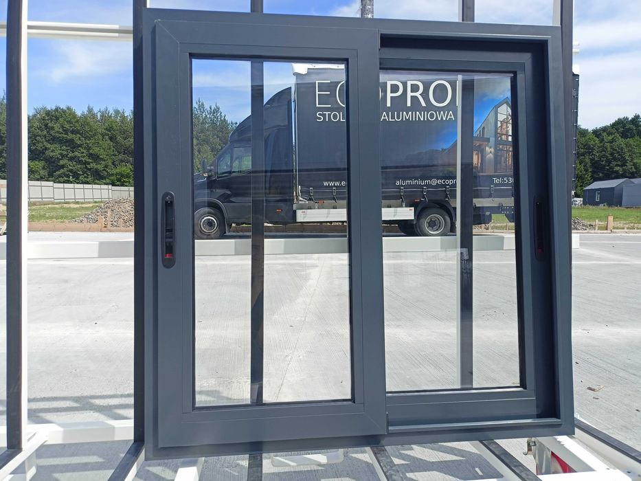 Okno aluminiowe przesuwne 1000x1000 zimne - na wymiar!