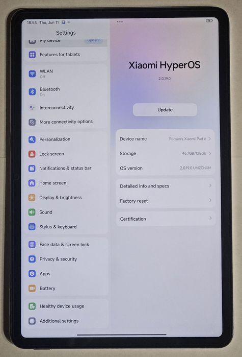 Планшет Xiaomi Pad 6 6/128
