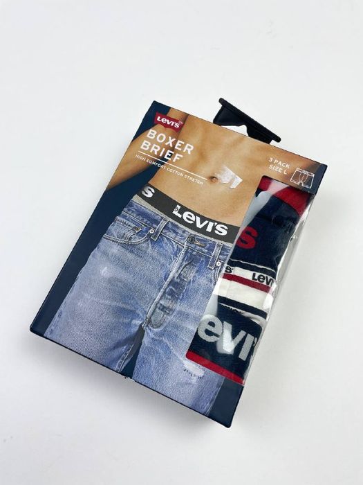 Остання! Розмір M - Труси Levi's Men's Boxer Briefs (червоні/білі/син