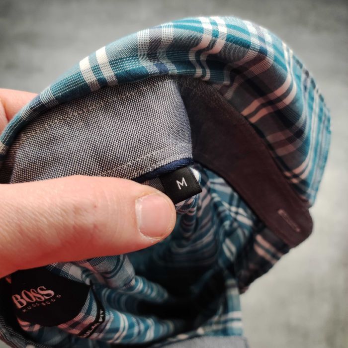 MĘSKA Elegancka PREMIUM Koszula Bawełna Kratka Hugo Boss Regular Logo