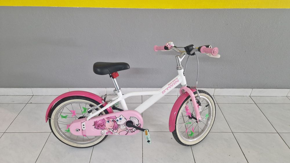 Bicicleta rosa BTwin criança roda 16