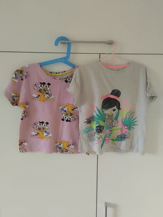 2x bawełniany t-shirt dziewczęcy 116