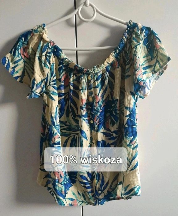 Kwiatowa bluzka f&f z wiskozy 38 M next lato h&m reserved mohito c&a