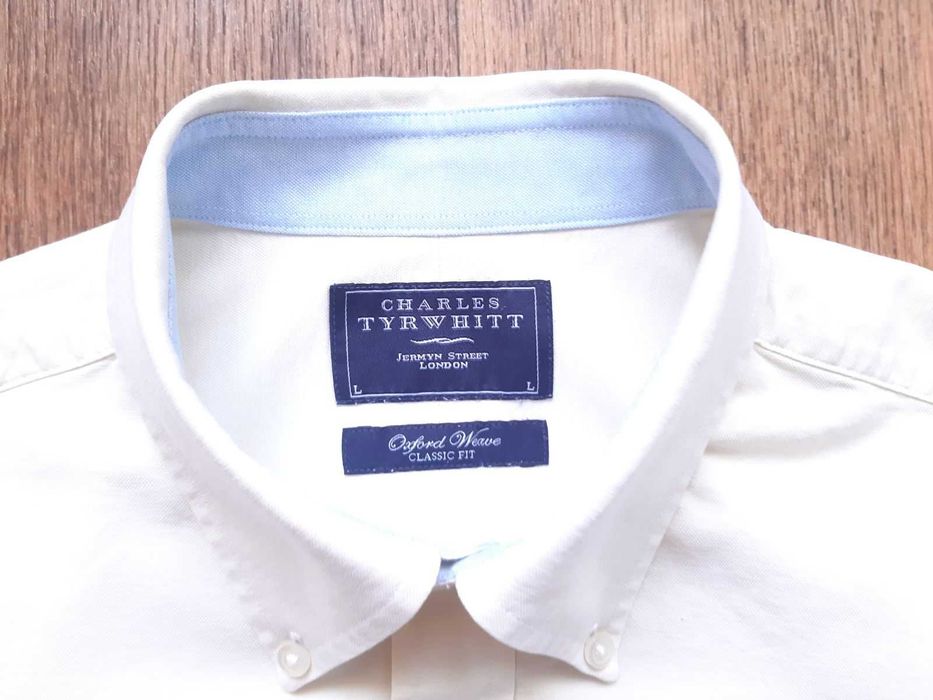 Сорочка Charles Tyrwhitt пастельна жовта молочна l xl 100% бавовна