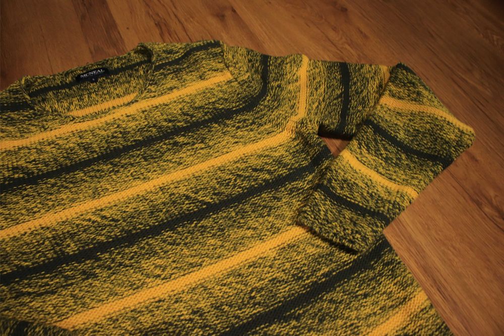 Sweter McNeal r. S żółty okrągły dekolt bawełna