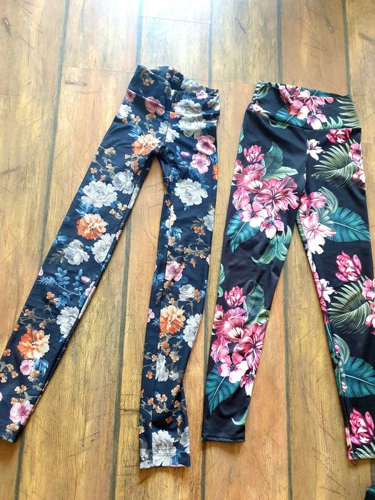 2x legginsy XS floral Calzedonia