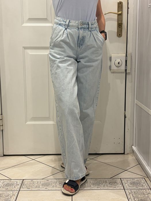 Sinsay denim jeansy szerokie nogawki 34