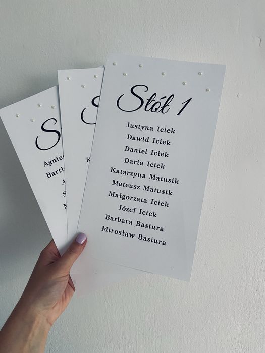 Plan stołów z perełkami