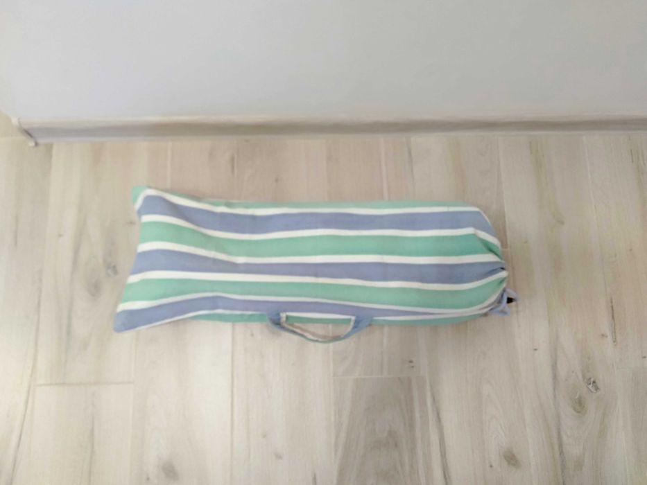 kolekcjonerski Leżak  plażowy w torbie- "pasy" klasyka PRL-Okazja