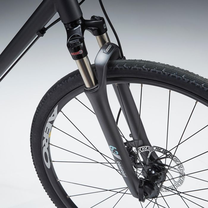 BICICLETA DE TREKKING RIVERSIDE 900 CINZA VERDE ÁGUA