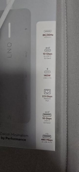 Adaptador Hub LINQ - LQ49081PS (8 em 1 - Usb-C) - NOVO