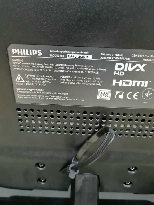 Телевізор PHILIPS 32PFL4007K/12 32  смарт