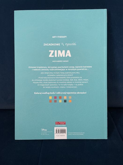 ZIMA Disney tom kolorowanek po numerach  Art Therapy
