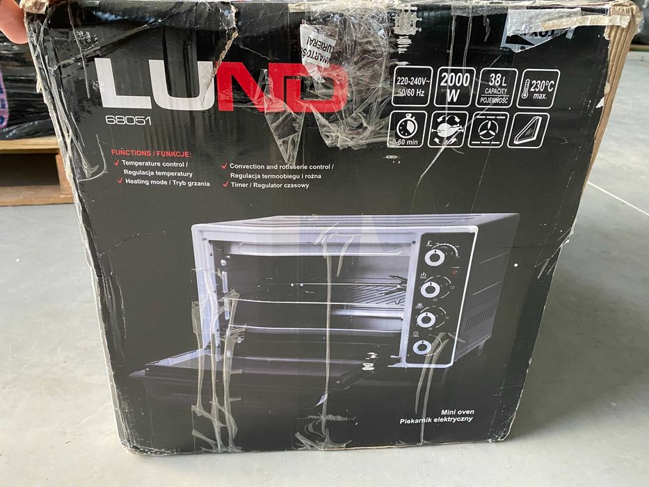 Piekarnik elektryczny LUND 68051 – 38 L – rożen obrotowy – NOWY!