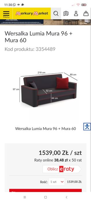 Wersalka kanapa lumia