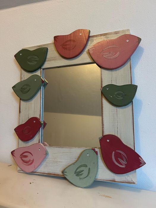 Espelho passaros - artesanato design unico