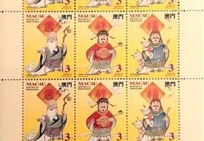Folha miniatura selos - Lendas e Mitos I - Macau - 1994