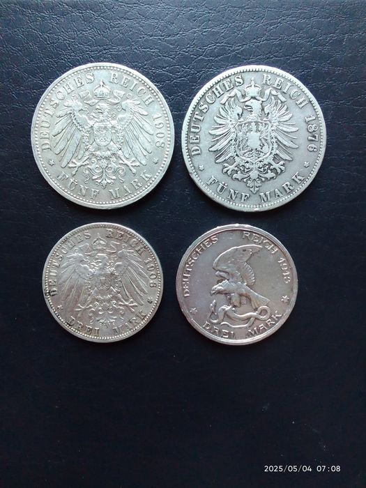 5 та 3 марок, срібло.