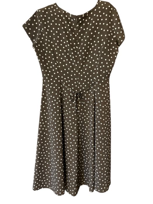 Brązowa sukienka w białe groszki, rozmiar 44
