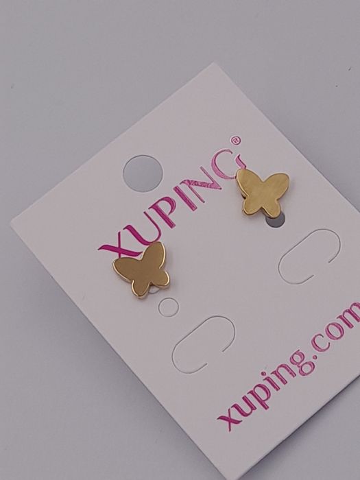 Delikatne kolczyki Xuping pozłacane motylki