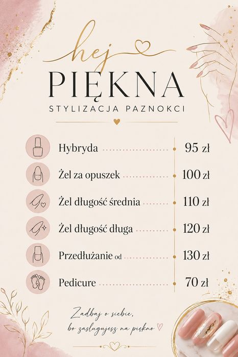 Stylizacja paznokci hybryda żel pedicure
