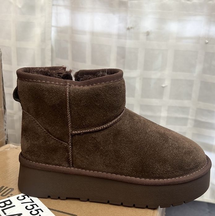 Угги на платформі,зимові угги в шоколадному і чорному кол,теплі чоботи