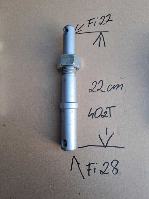 sworzeń do maszyny mocowanie belki fi 28 fi 22