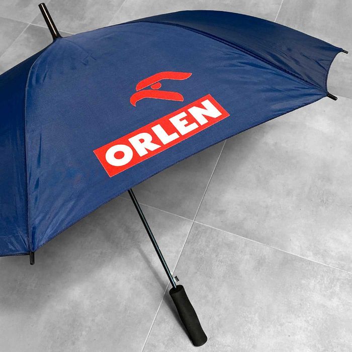 Reklamowy PARASOL z twoim nadrukiem LOGO - Drewniana rączka