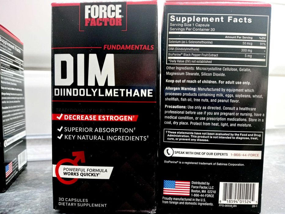Force Factor, DIM-300 Diindolylmethane (30 капс.), дииндолилметан