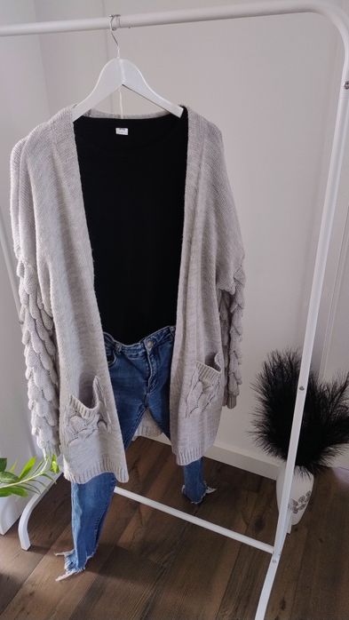 Sweter kardigan narzutka roz XL/XXL 42/44