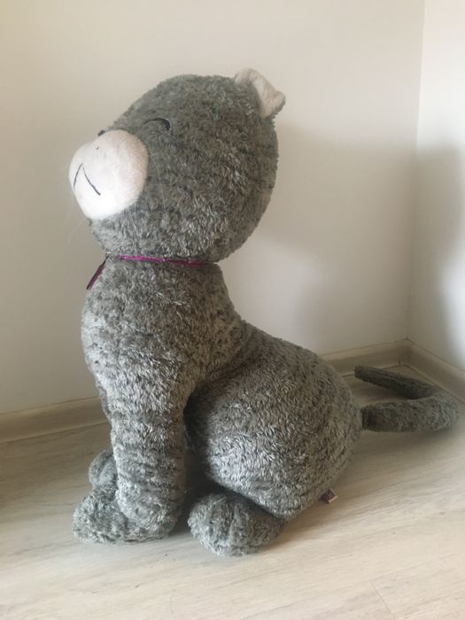 Duzy kot pluszowy szary maskotka Whiskas