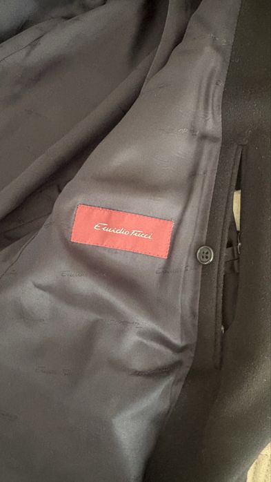 Sobretudo Emidio Tucci Lã Caxemira Preto 56 XXL Made Italy