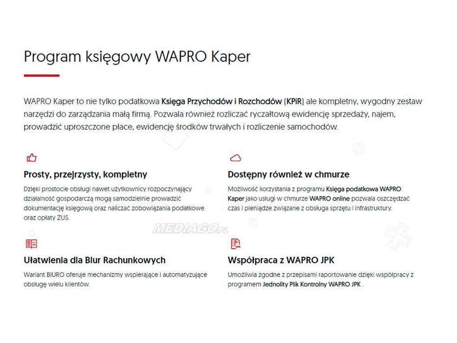 Oprogramowanie WAPRO ERP WF Mag Fakir Kaper Fakturka