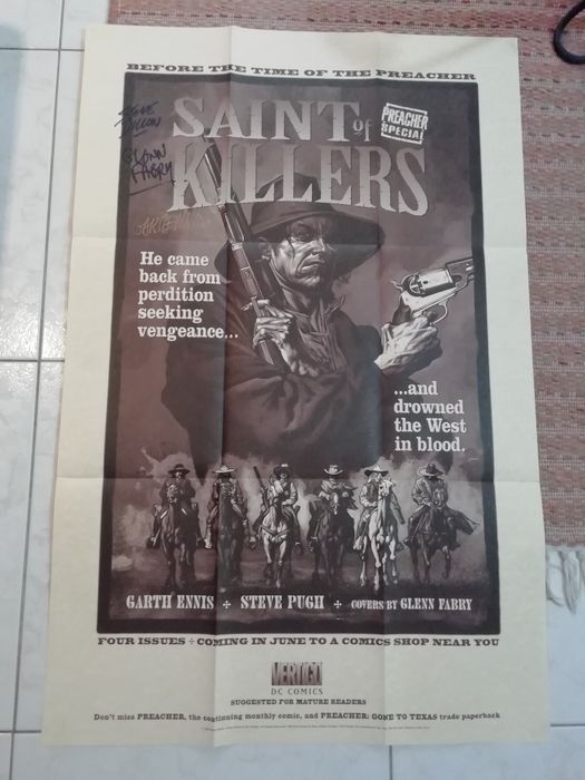 BD Poster promocional Saint of Killers, ano 1996.. Assinado pelos aut